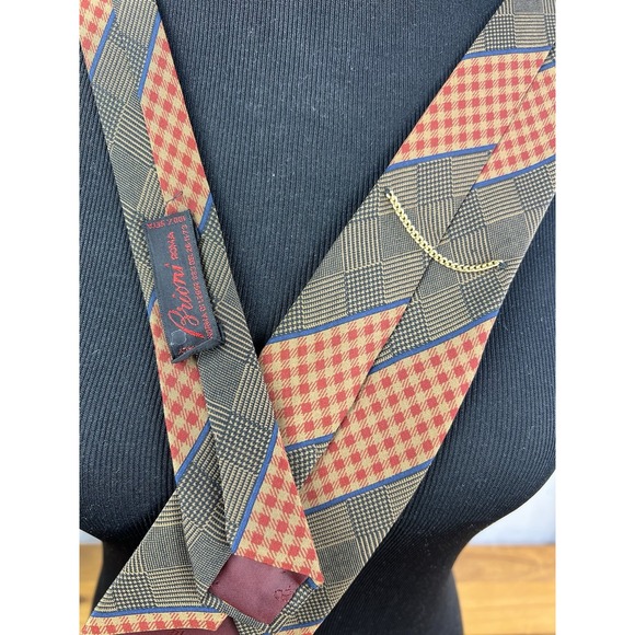 Brioni Men's Silk Tie Italy Roma Vintage Brown 57"‎ - Picture 1 of 5